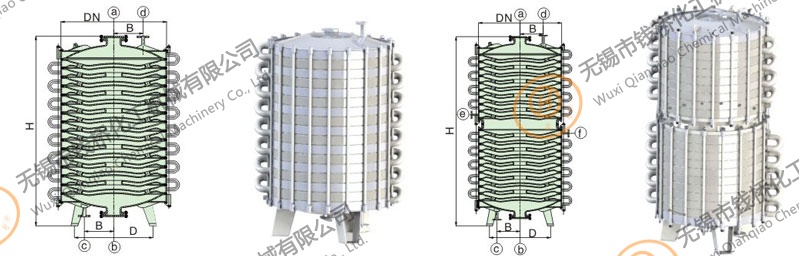 P系列搪玻璃多孔冷凝器設計圖