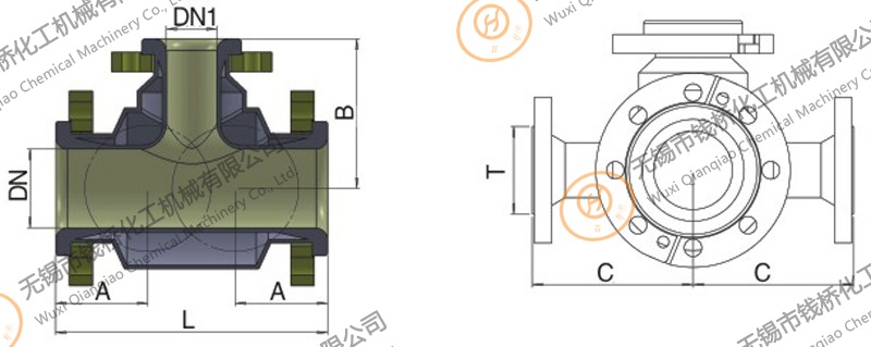 搪瓷夾套三通1 搪瓷夾套三通1