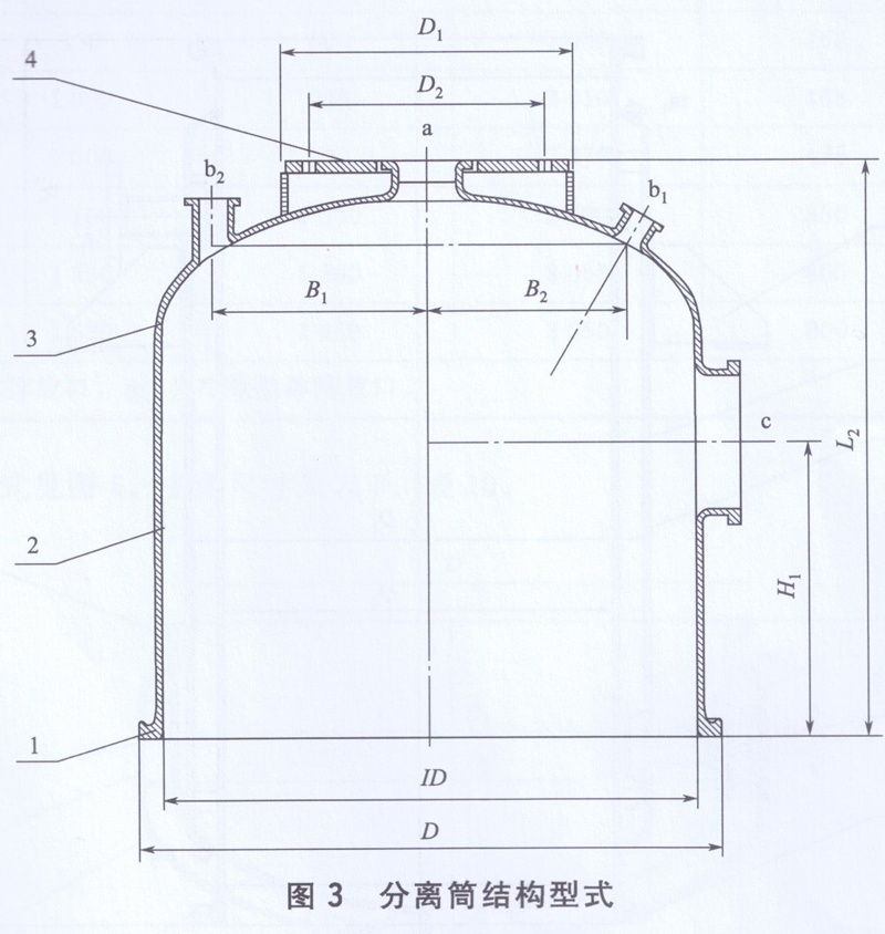搪玻璃薄膜蒸發器分離筒結構型式圖